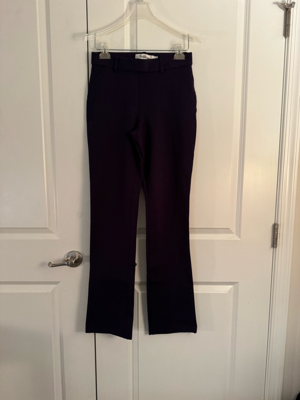 Women's navy Bodilove Stretch Dress Pants with Slight Bootcut size small